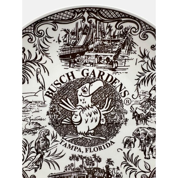1970s Busch Gardens Florida Souvenir Collectible Plate Spin Original USA 10" - Picture 4 of 8